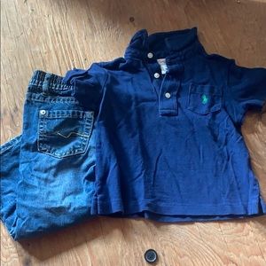 Boys seven jeans and Ralph Lauren polo set